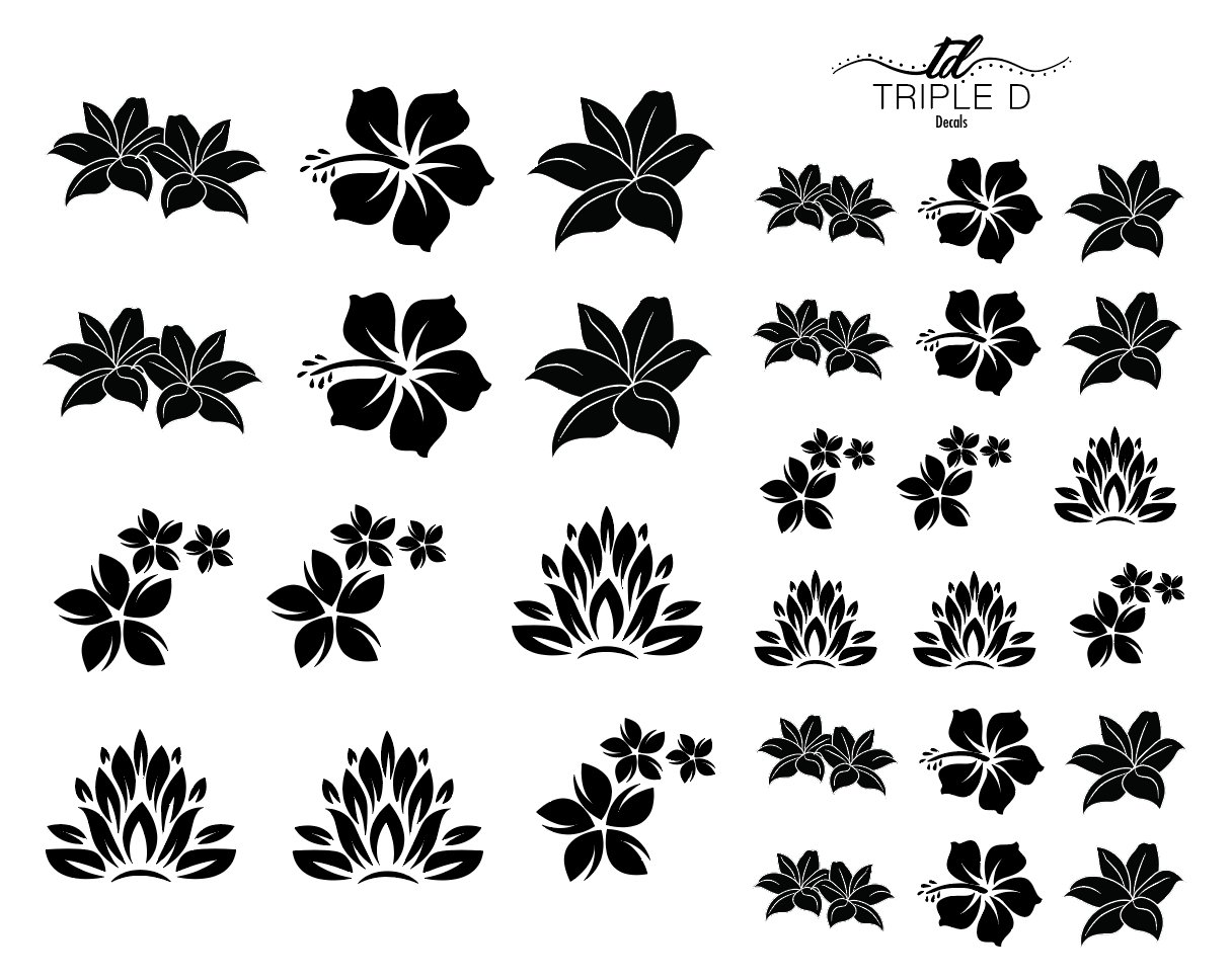 Black Flower Stickers