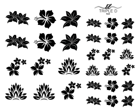Black Flower Stickers