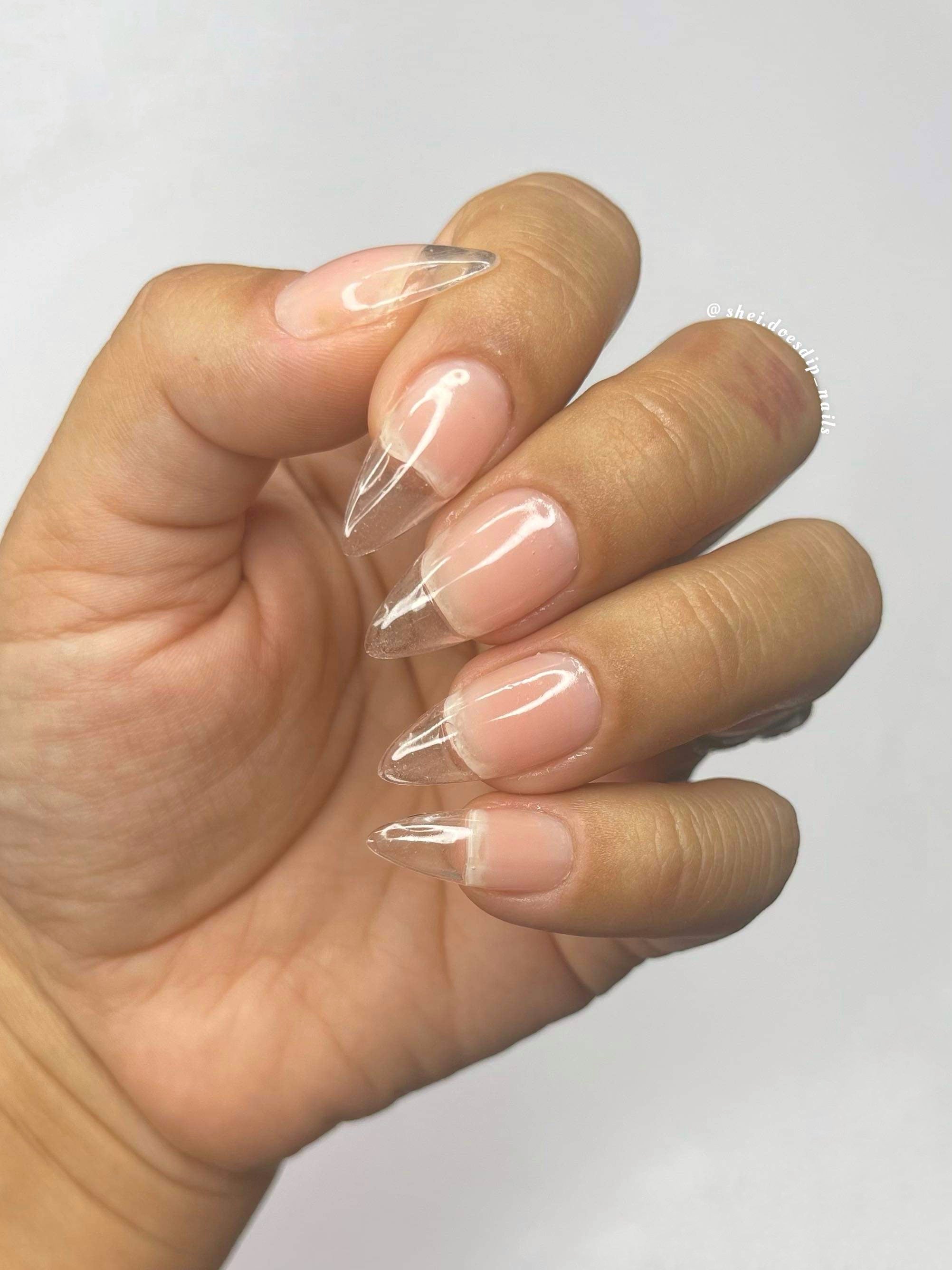 Short Almond Acrylic Nail tips TRIPLE D DODI S DIPS AND DECALS
